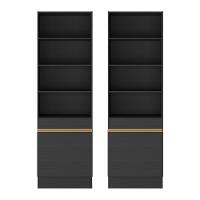 Armário/estante Escritório 2 Portas Multimóveis Mp7000 Preto/dourado Preto/dourado - 5