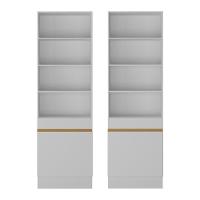 Armário/estante Escritório 2 Portas Multimóveis Mp7000 Branco/dourado Branco/dourado - 3