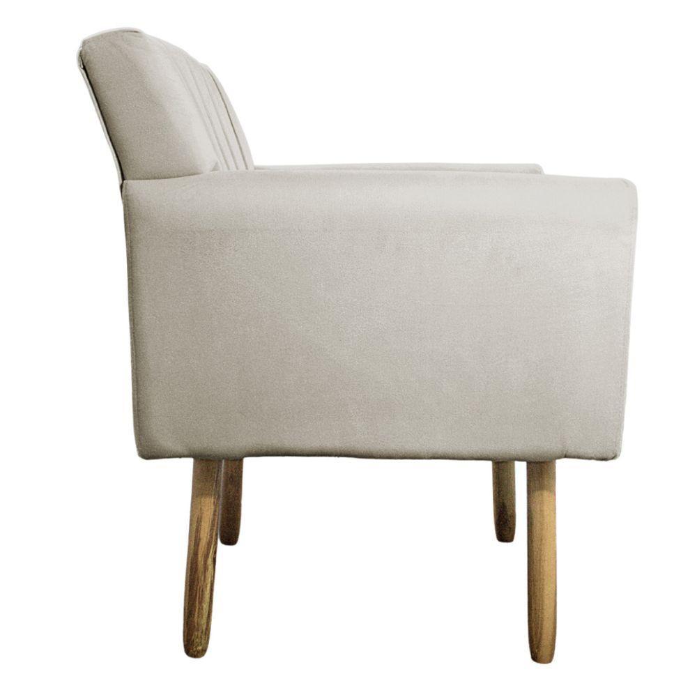 Kit 02 Poltronas Laura Pés Palito Linho - Amarena Móveis Bege - 3