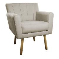 Kit 02 Poltronas Laura Pés Palito Linho - Amarena Móveis Bege - 6