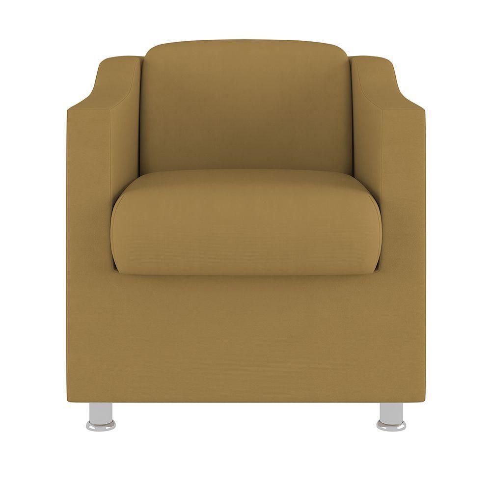 Kit 02 Cadeiras Poltronas Decorativas Recepção Clinica Suede Cor:capuccino - 4