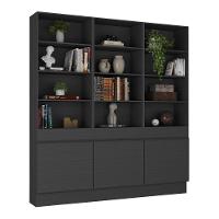 Armário/estante Escritório 3 Portas Multimóveis Mp7001 Preto Preto - 1