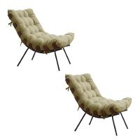 Kit Com 2 Poltronas Costela-suede Bege - 1