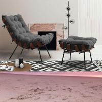 Kit 2 Poltronas Costela Com 2 Puffs Suede Cinza - 3