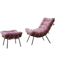 Kit 2 Poltronas Costela Com 2 Puffs Suede Rosa - 2