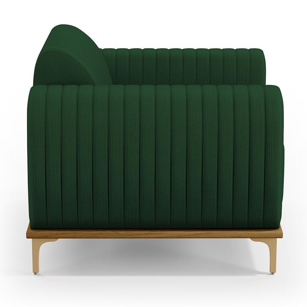 Poltrona Com Pés D'Ouro Molino D02 Veludo Verde Musgo C-303 - 3