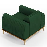 Poltrona Com Pés D'Ouro Molino D02 Veludo Verde Musgo C-303 - 2