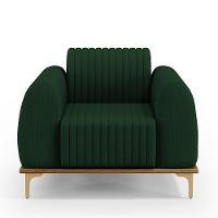 Poltrona Com Pés D'Ouro Molino D02 Veludo Verde Musgo C-303 - 6