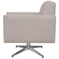 Poltrona Com Base Giratória Para Sala De Estar Linho Bege - 3