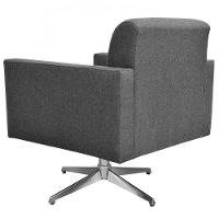 Poltrona Com Base Giratória Para Sala De Estar Linho Chumbo