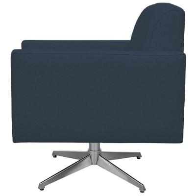 Poltrona Giratória Helô L02 Suede Azul Lyam Decor