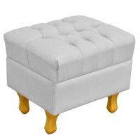 Poltrona Com Puff Paris Luis Xv L02 Linho Cinza - 5