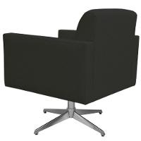 Poltrona Com Base Giratória Para Sala De Estar Suede Preto