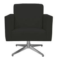 Poltrona Com Base Giratória Para Sala De Estar Suede Preto - 5