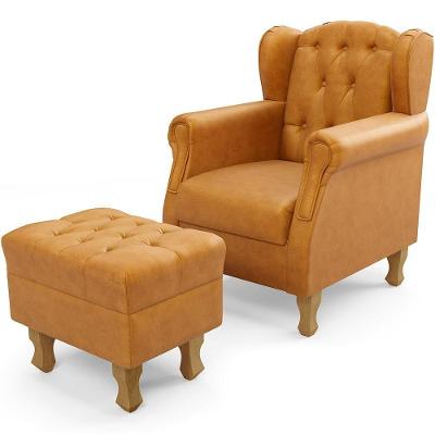 Poltrona Com Puff Paris L02 Couríssimo Whisky