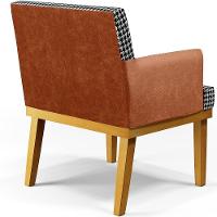 Poltrona Base Mel Suede Pied Poule Couríssimo Camel - 3