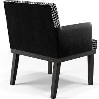 Poltrona Base Preto Suede Pied Poule Couríssimo Preto - 3