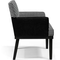 Poltrona Base Preto Suede Pied Poule Couríssimo Preto - 5