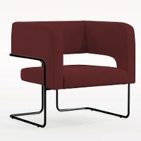 Poltrona Base De Aço Preto Veludo Marsala C-278 - 1