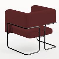 Poltrona Base De Aço Preto Veludo Marsala C-278 - 2