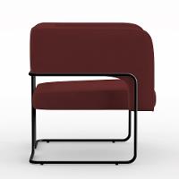 Poltrona Base De Aço Preto Veludo Marsala C-278 - 3