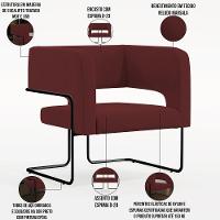 Poltrona Base De Aço Preto Veludo Marsala C-278 - 5