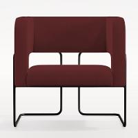 Poltrona Base De Aço Preto Veludo Marsala C-278 - 6