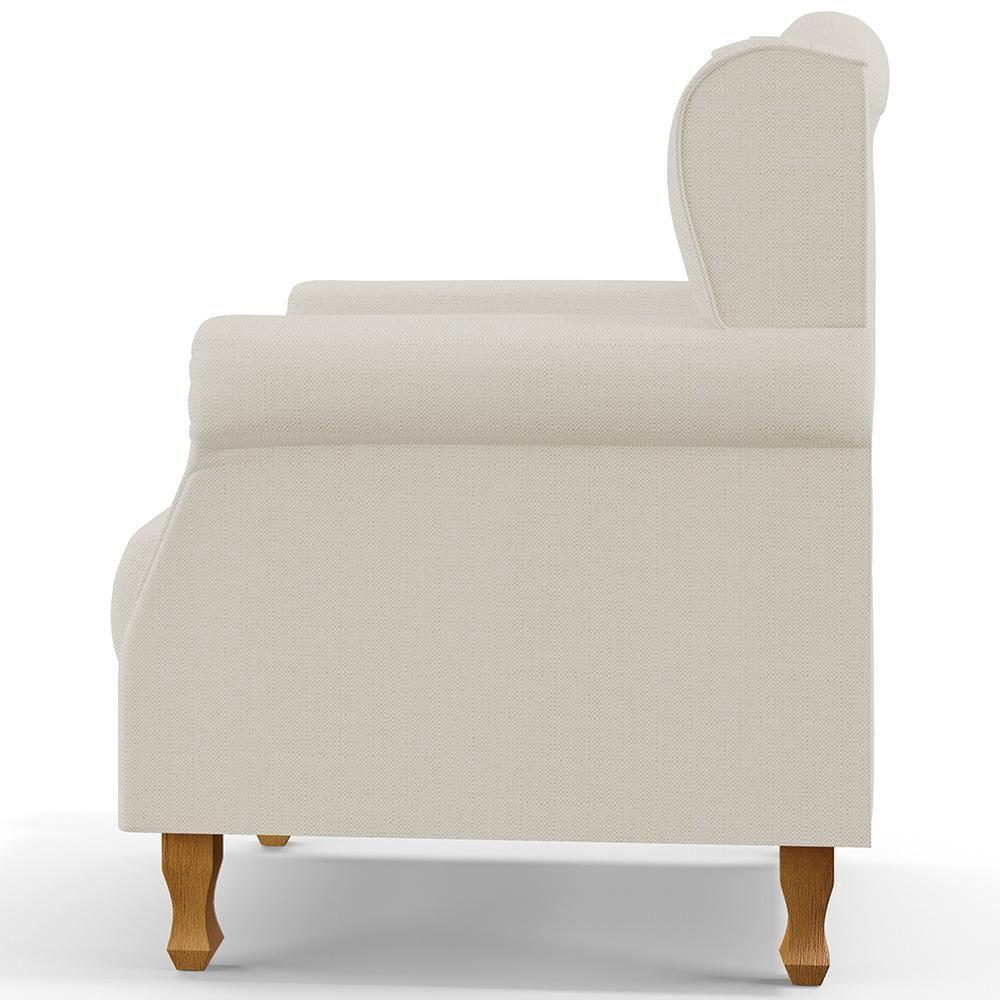 Poltrona Com Puff Paris Luis Xv L02 Linho Champagne - 3