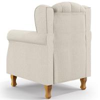 Poltrona Com Puff Paris Luis Xv L02 Linho Champagne - 2