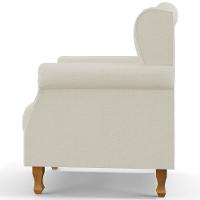 Poltrona Com Puff Paris Luis Xv L02 Linho Champagne - 3