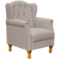 Poltrona Com Puff Paris Luis Xv L02 Linho Bege - 6