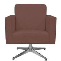 Poltrona Com Base Giratória Para Sala De Estar Suede Rosê - 3