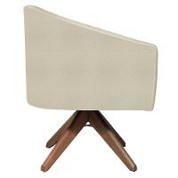 Kit 02 Poltronas Decorativas Luiza Base Giratória De Madeira Suede - Amarena Móveis Bege - 5