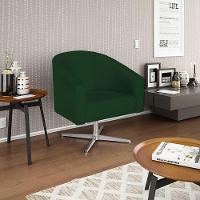 Kit 02 Poltronas Decorativassala De Estar Luiza Base Giratória De Metal Suede - Amarena Móveis Verde - 14