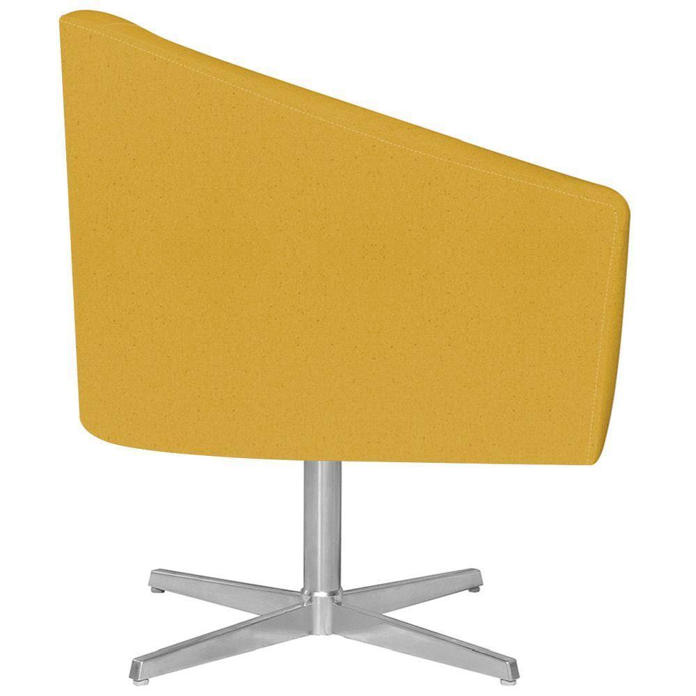 Kit 02 Poltronas Luiza Base Giratória De Metal Suede - Amarena Móveis Amarelo - 4