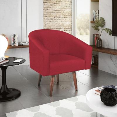 Poltrona Decorativa Luiza Pés Palito Suede - Doce Sonho Móveis Vermelho