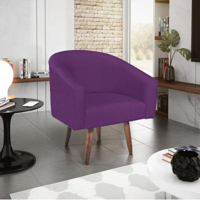 Poltrona Decorativa Luiza Pés Palito Suede - Doce Sonho Móveis Roxo