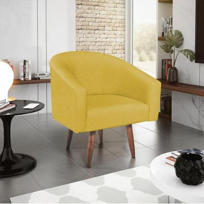 Poltrona Decorativa Luiza Pés Palito Suede - Doce Sonho Móveis Amarelo