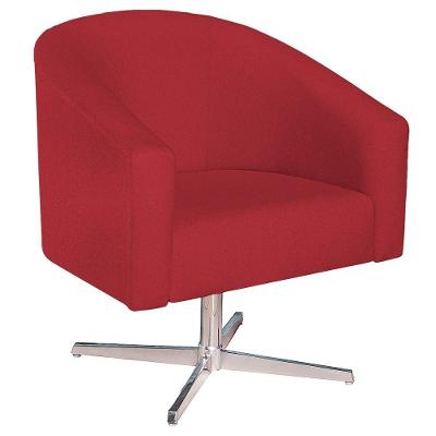 Poltrona Decorativa Luiza Base Giratória De Metal Suede - Amarena Móveis Vermelho