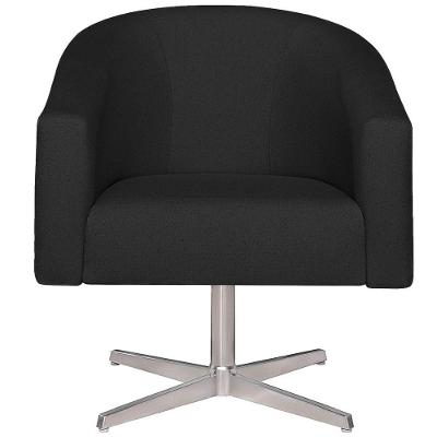 Poltrona Decorativa Luiza Base Giratória De Metal Suede - Amarena Móveis Preto