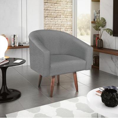 Poltrona Decorativa Luiza Pés Palito Suede - Doce Sonho Móveis Cinza