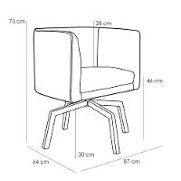 Poltrona Decorativa Sala de Estar Giratória Ka Nix Linho Gran Belo - 3