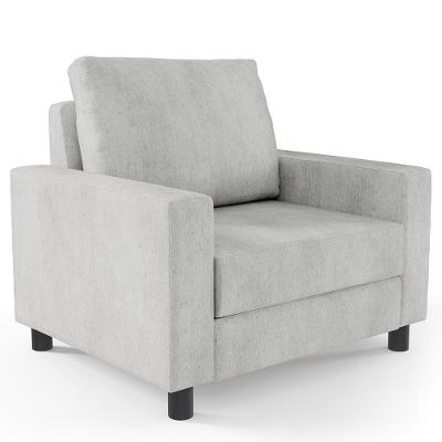 Poltrona Malta L02 Decorativa Para Sala De Estar E Recepção Linho Cinza Lyam Decor