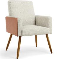 Poltrona Pés Palito Linho Champagne Couríssimo Camel - 2