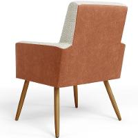 Poltrona Pés Palito Linho Champagne Couríssimo Camel - 9