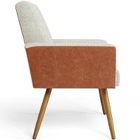 Poltrona Pés Palito Linho Champagne Couríssimo Camel - 10