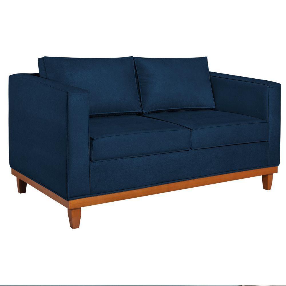 Sofá 2 E 3 Lugares Europa 180cm Suede - Doce Sonho Móveis Azul Marinho - 6