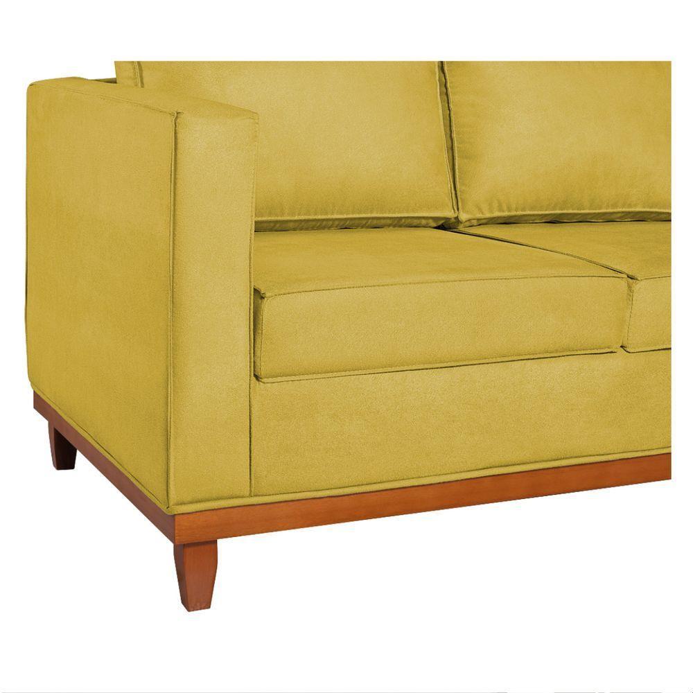 Sofá 2 E 3 Lugares Europa 180cm Suede - Doce Sonho Móveis Amarelo - 3