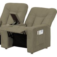 Poltrona Tripla Reclinável Cinema Jetta Veludo Bege Matrix - 3