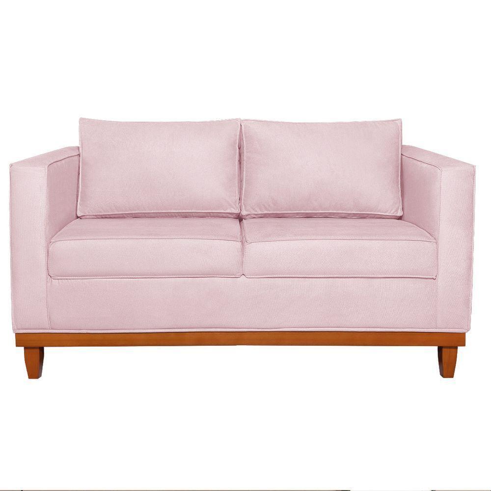 Sofá 2 E 3 Lugares Europa 180cm Suede - Doce Sonho Móveis Rosa Bebê - 4